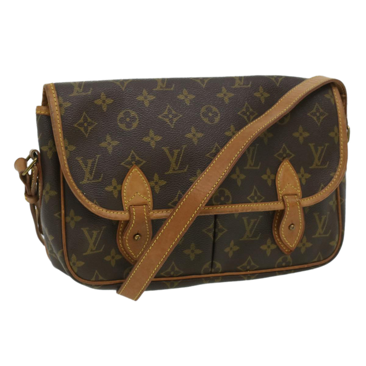 LOUIS VUITTON Monogram Gibeciere MM Shoulder Bag M42247 LV Auth 33257