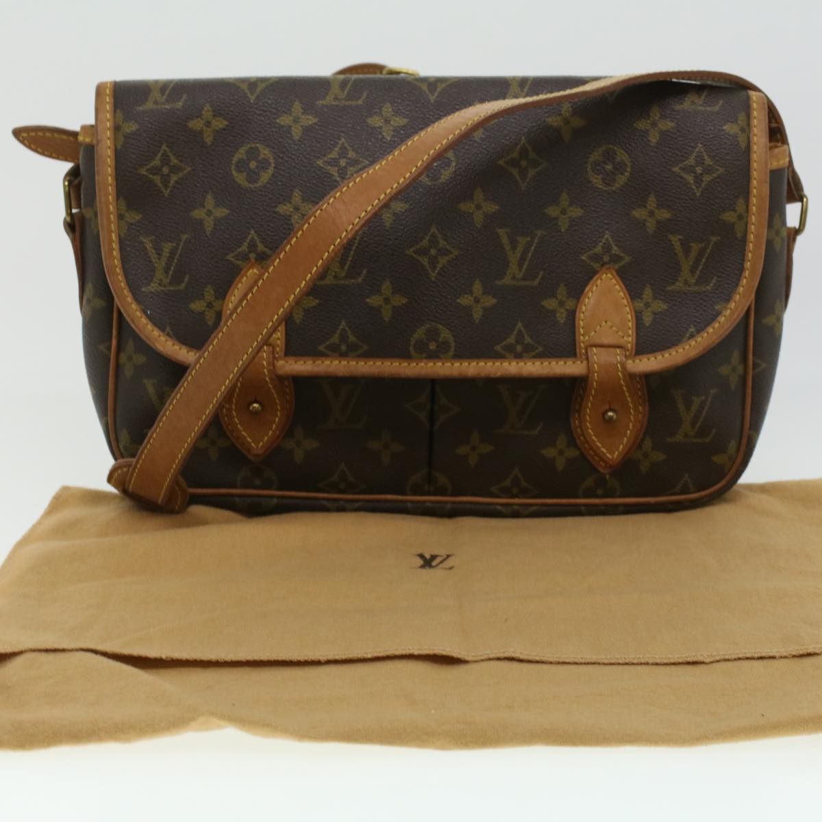 LOUIS VUITTON Monogram Gibeciere MM Shoulder Bag M42247 LV Auth 33257