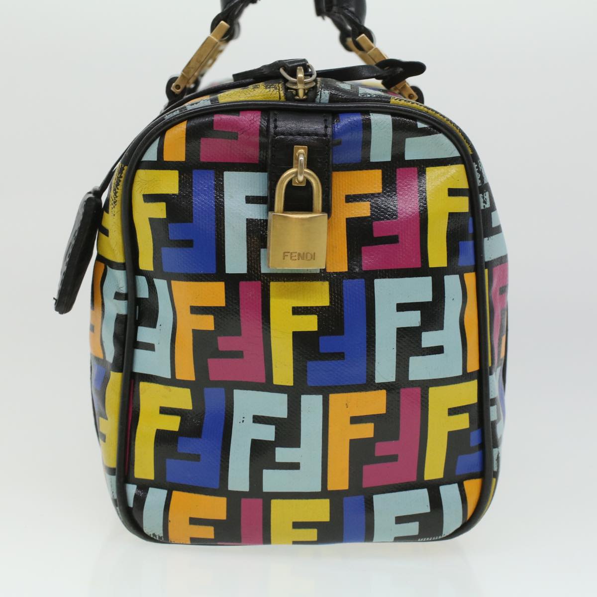 FENDI Zucca Canvas Hand Bag Multicolor Auth 33276