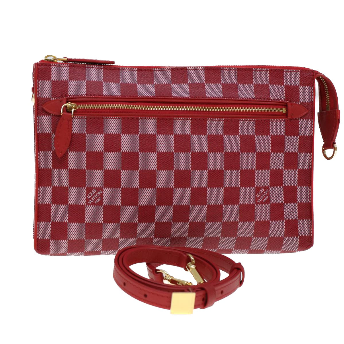 LOUIS VUITTON Damier Color Module Clutch Bag 2way Red N41306 LV Auth 33431A