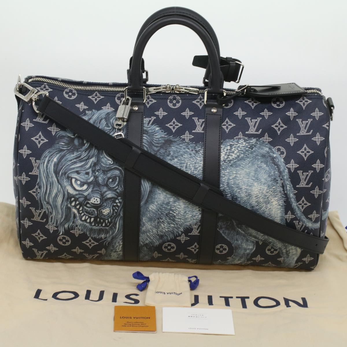 LOUIS VUITTON Monogram savanna Keepall Bandouliere 45 Boston M54129 Auth 33473A