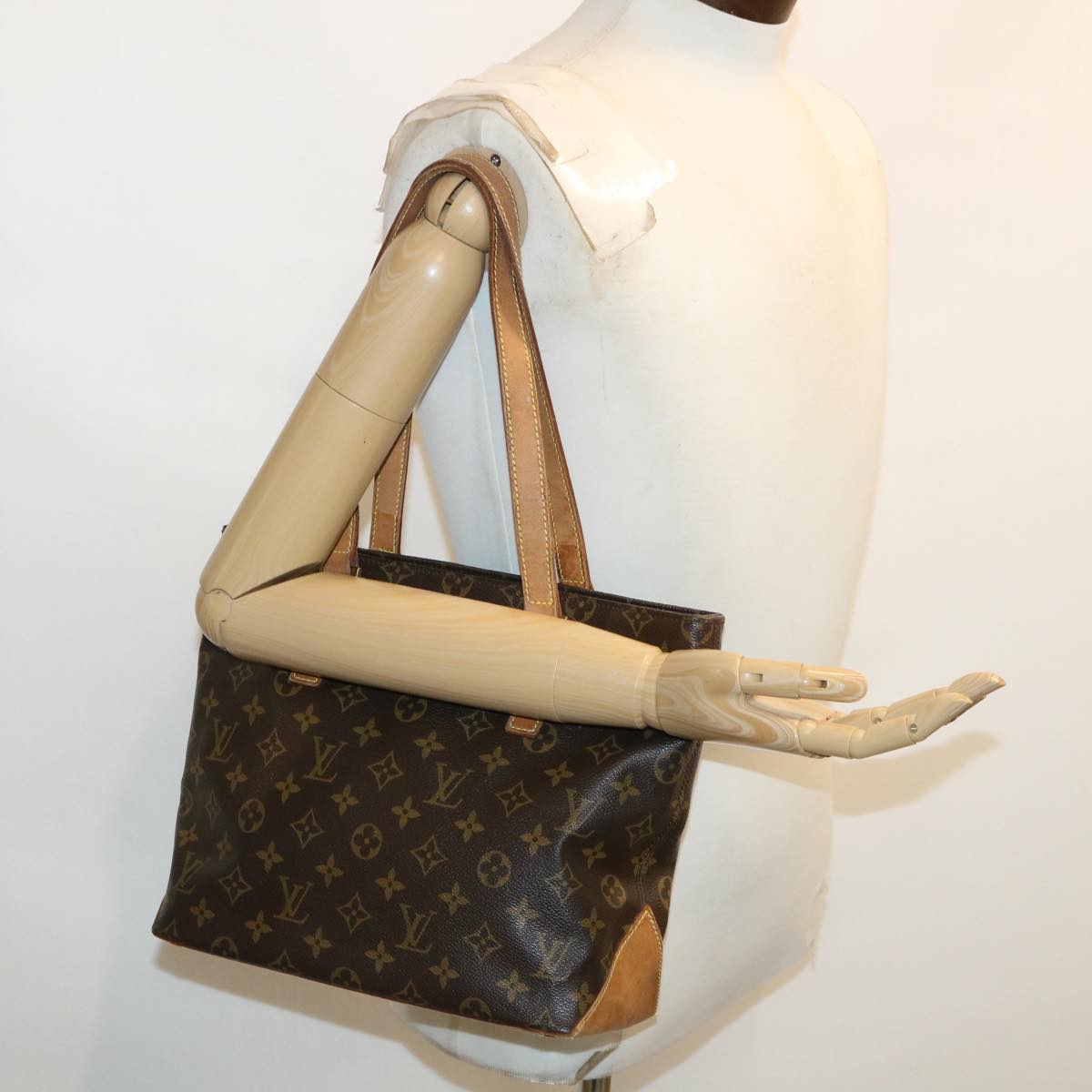 LOUIS VUITTON Monogram Cabas Piano Tote Bag M51148 LV Auth 33691