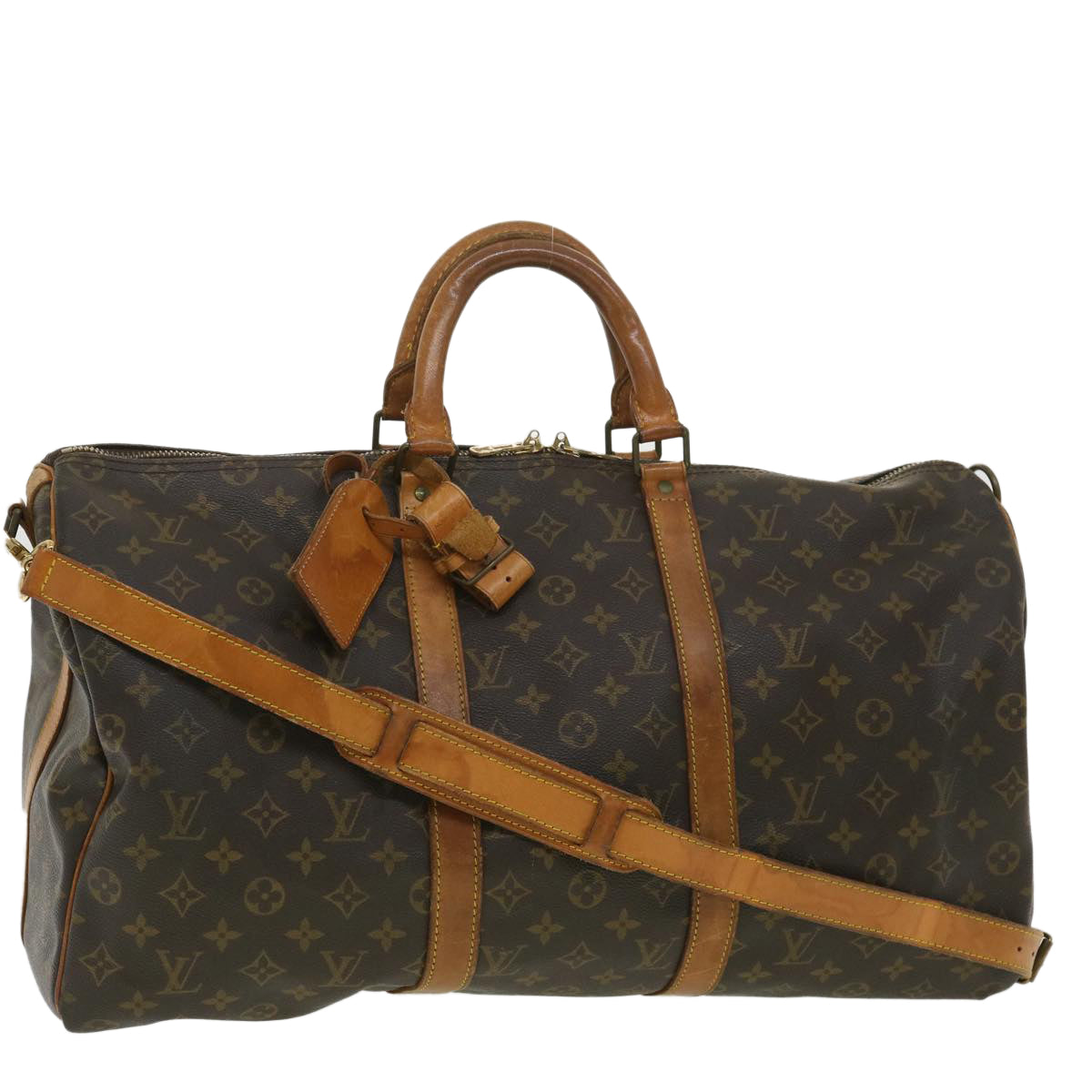 LOUIS VUITTON Monogram Keepall Bandouliere 50 Boston Bag M41416 LV Auth 33839