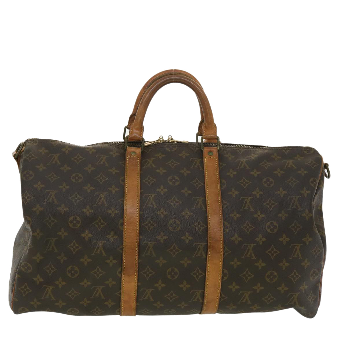 LOUIS VUITTON Monogram Keepall Bandouliere 50 Boston Bag M41416 LV Auth 33839