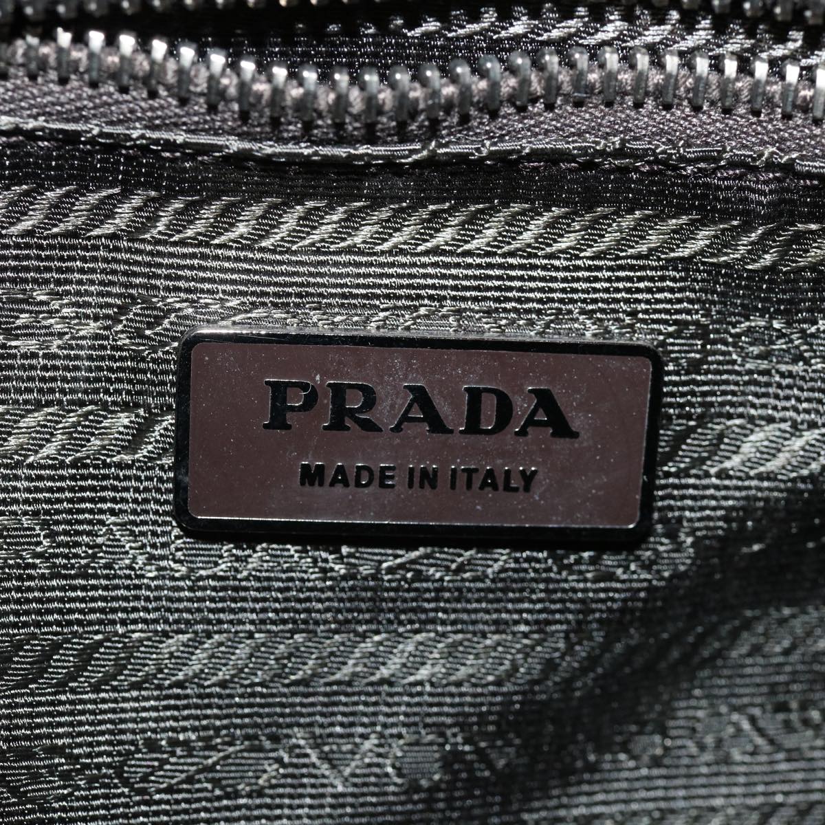 PRADA Hand Bag Nylon 2way Black White Auth 33860