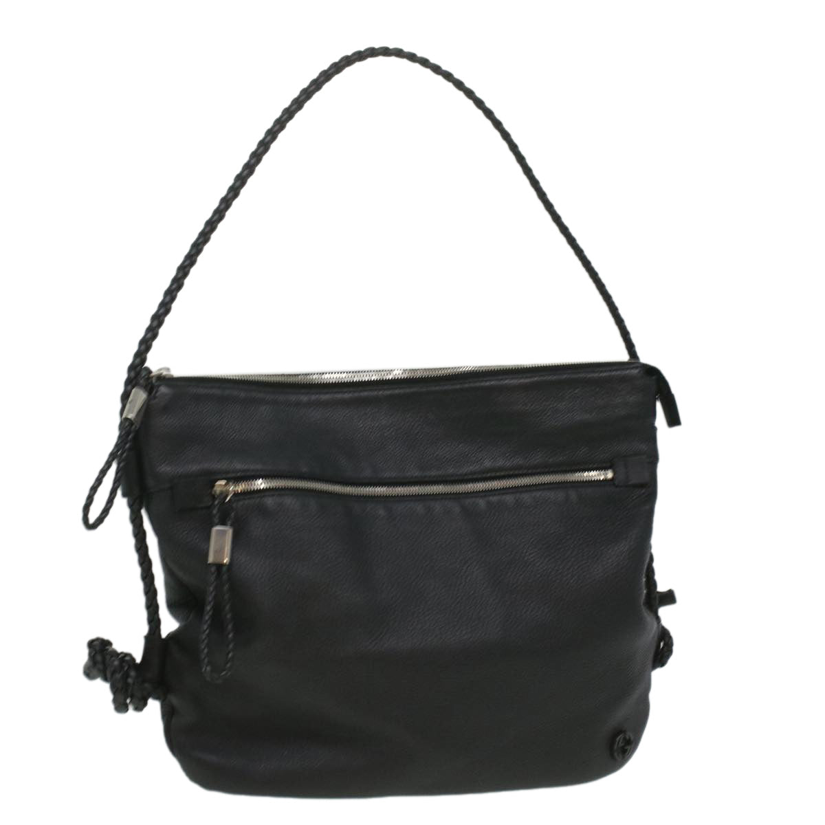 GUCCI Interlocking Shoulder Bag Leather Black 268244 Auth 33887