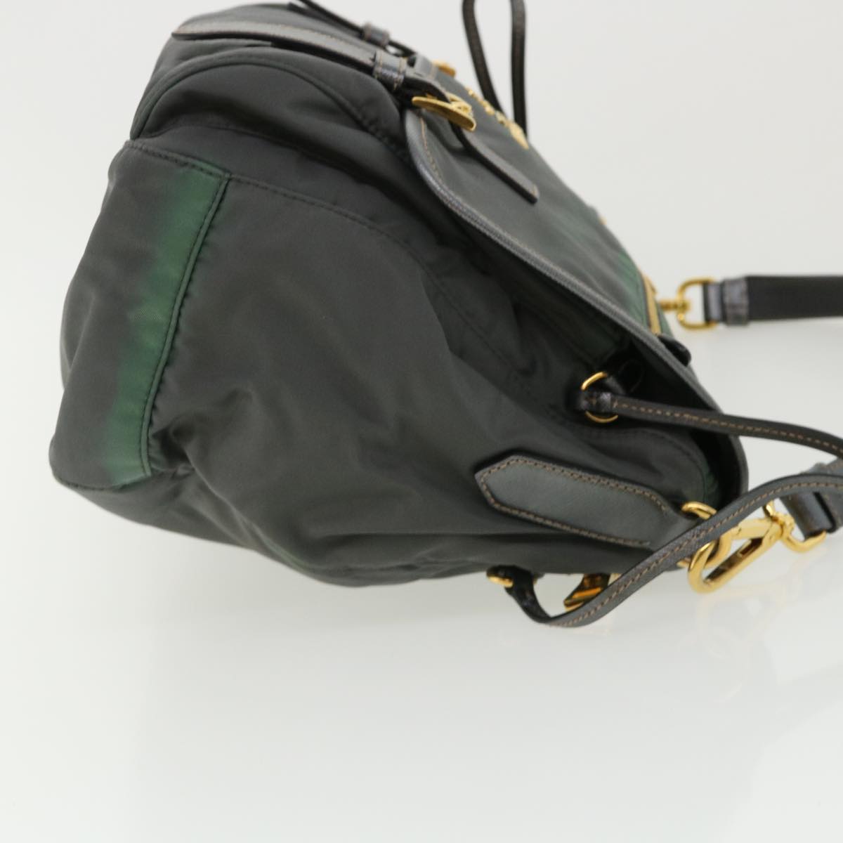 PRADA Shoulder Bag Nylon Khaki Auth 33909