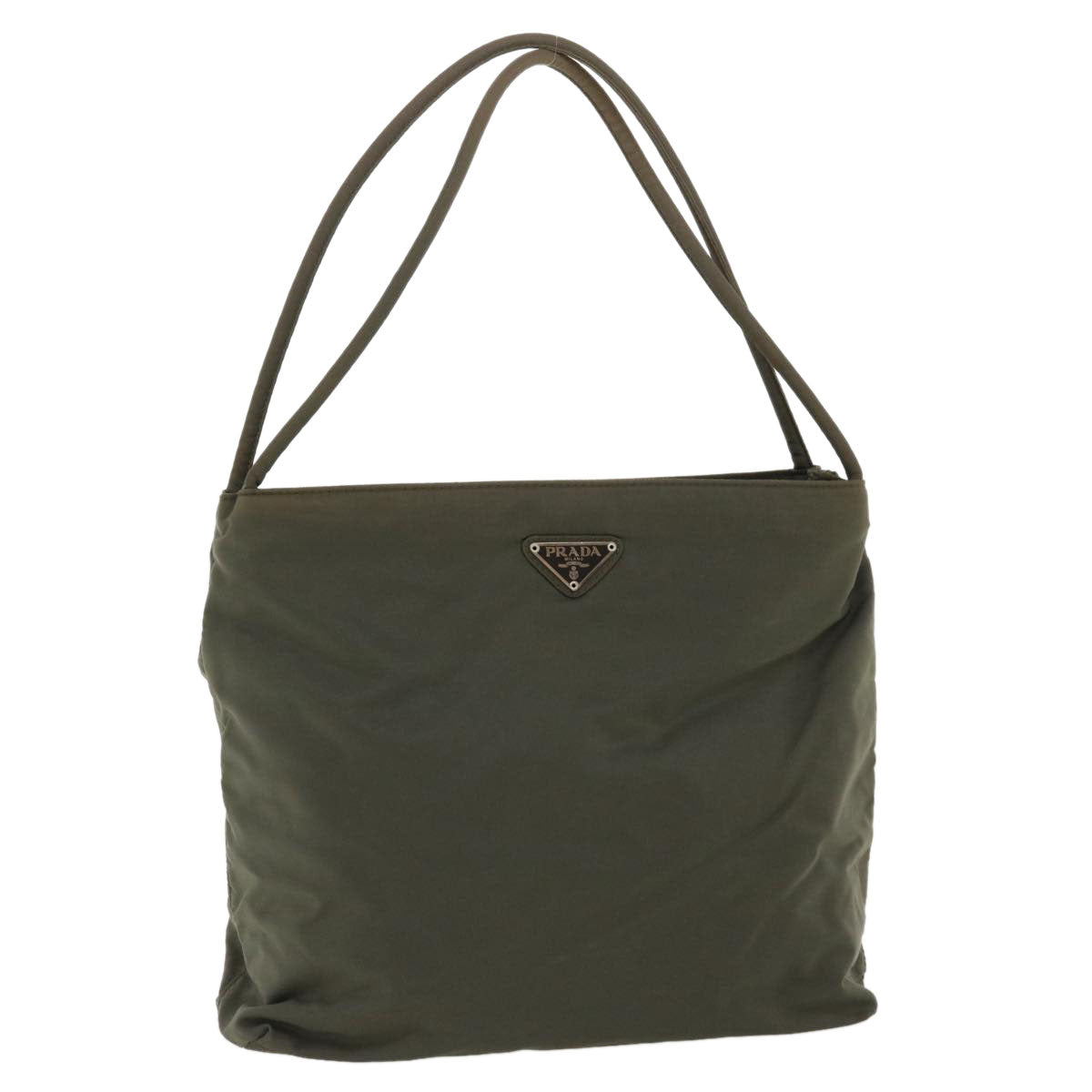 PRADA Shoulder Bag Nylon Gray Auth 33911