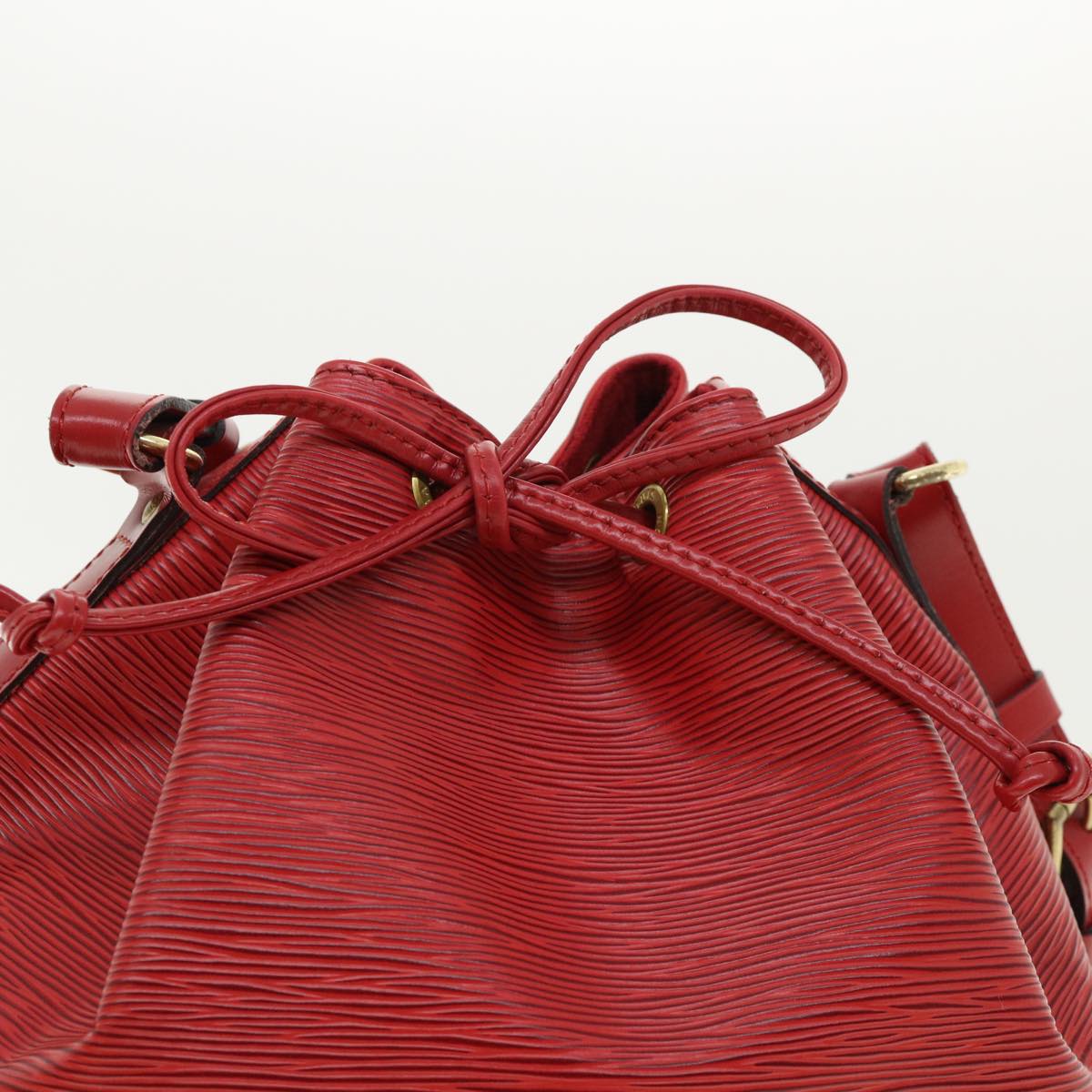 LOUIS VUITTON Epi Petit Noe Shoulder Bag Red M44107 LV Auth 33920