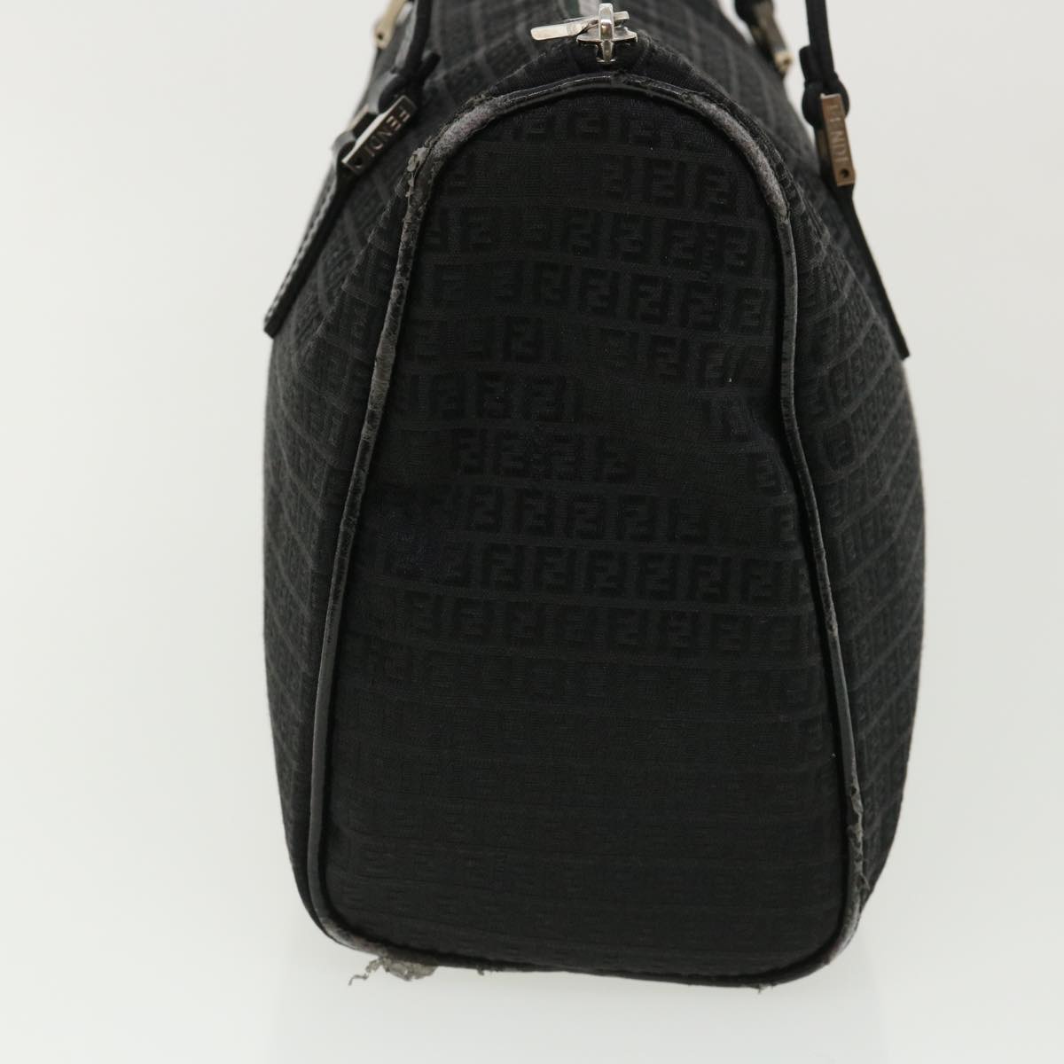 FENDI Zucchino Canvas Hand Bag Black Auth 33935