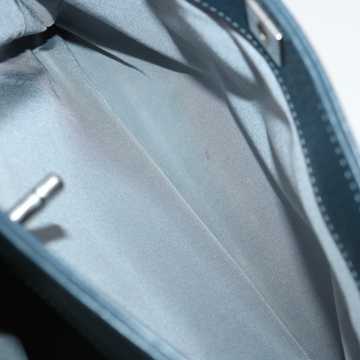 CHANEL Turn Lock Shoulder Bag Leather Blue CC Auth 33945