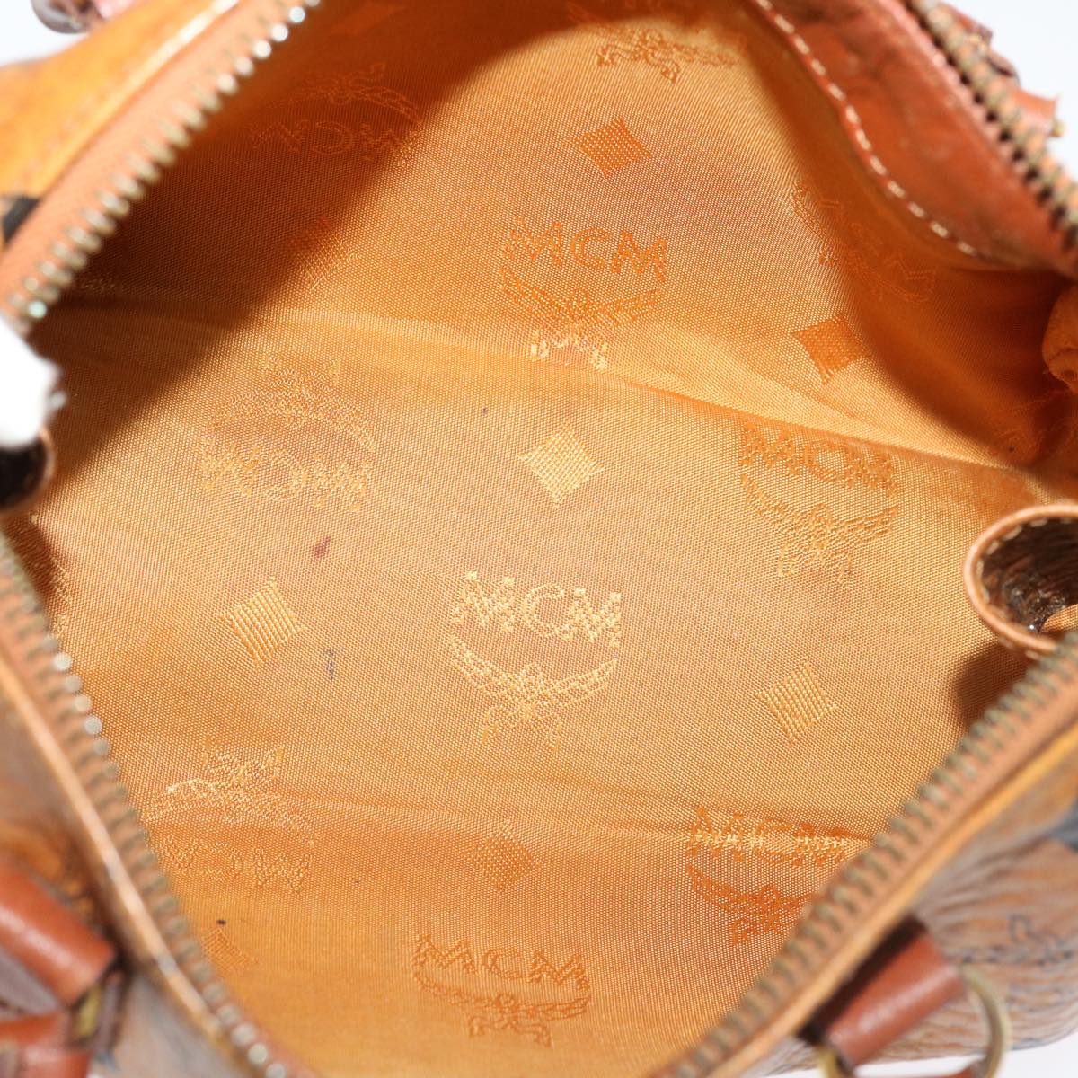 MCM Vicetos Logogram mini Hand Bag PVC Leather Brown Auth 33966