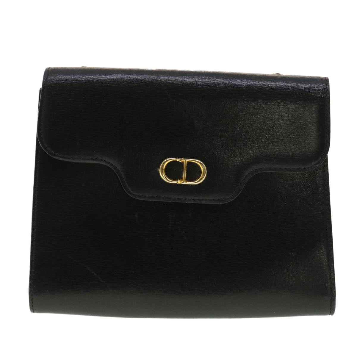 Christian Dior Shoulder Bag Leather 2way Black Auth 33969