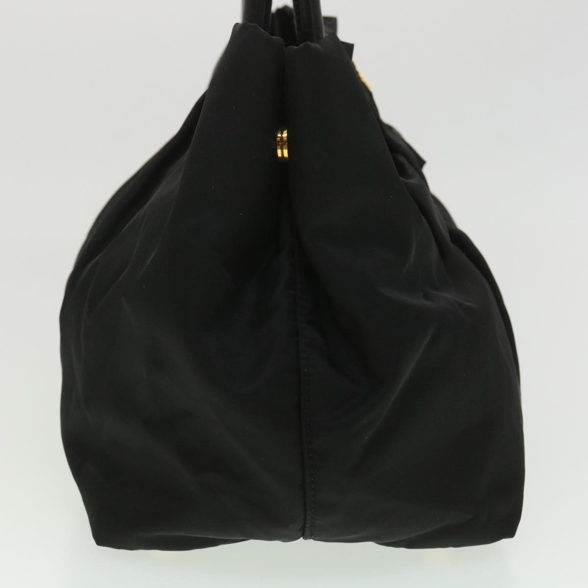 PRADA Hand Bag Nylon Black Auth 33979