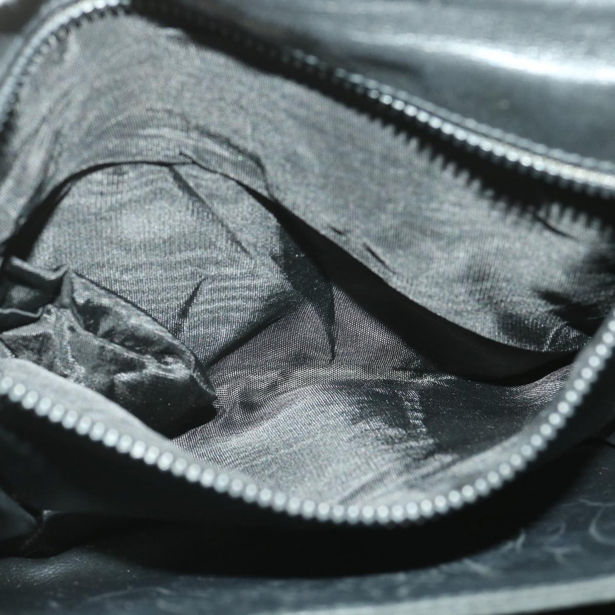 CELINE Shoulder Bag Leather Black Auth 34008