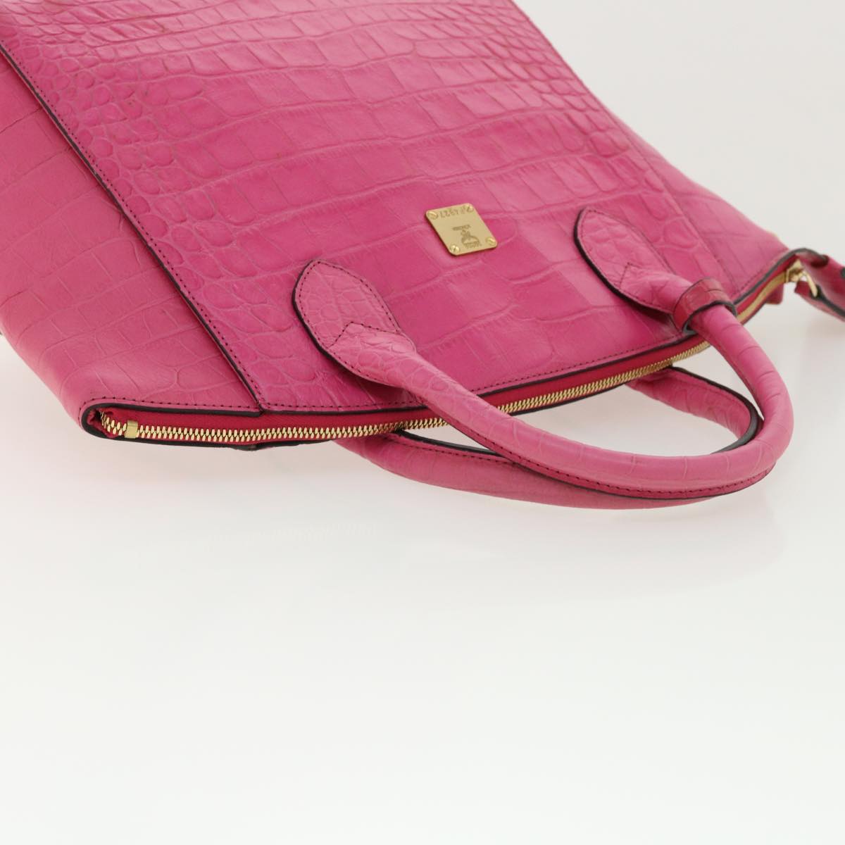 MCM Hand Bag Leather Pink Auth 34038
