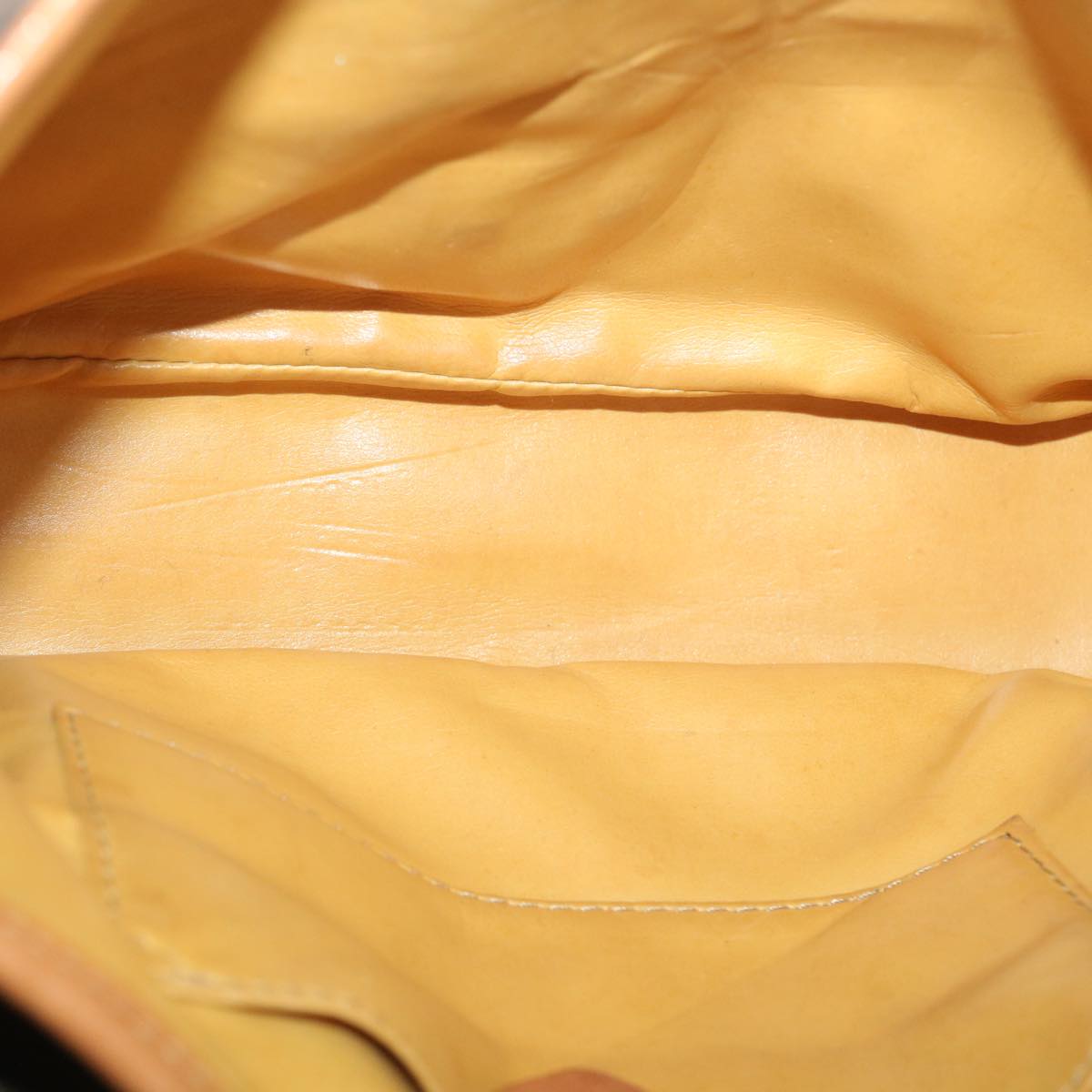 CELINE Macadam Canvas Shoulder Bag PVC Leather Brown Auth 34058