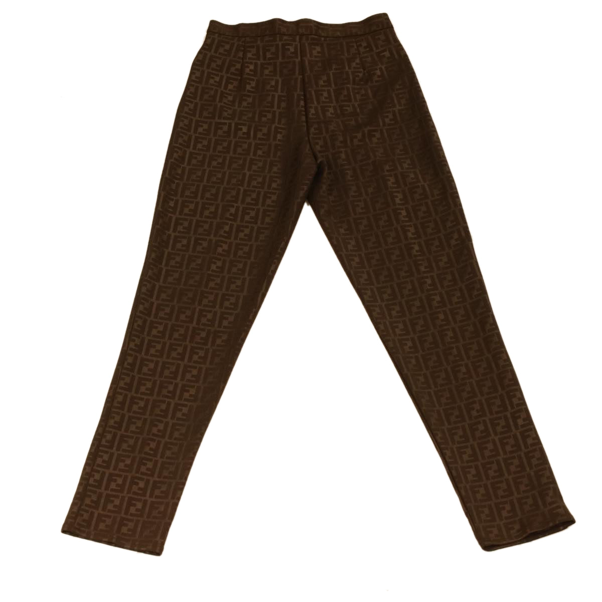 FENDI Zucca Canvas Pants polyester spandex L Brown Auth 34069