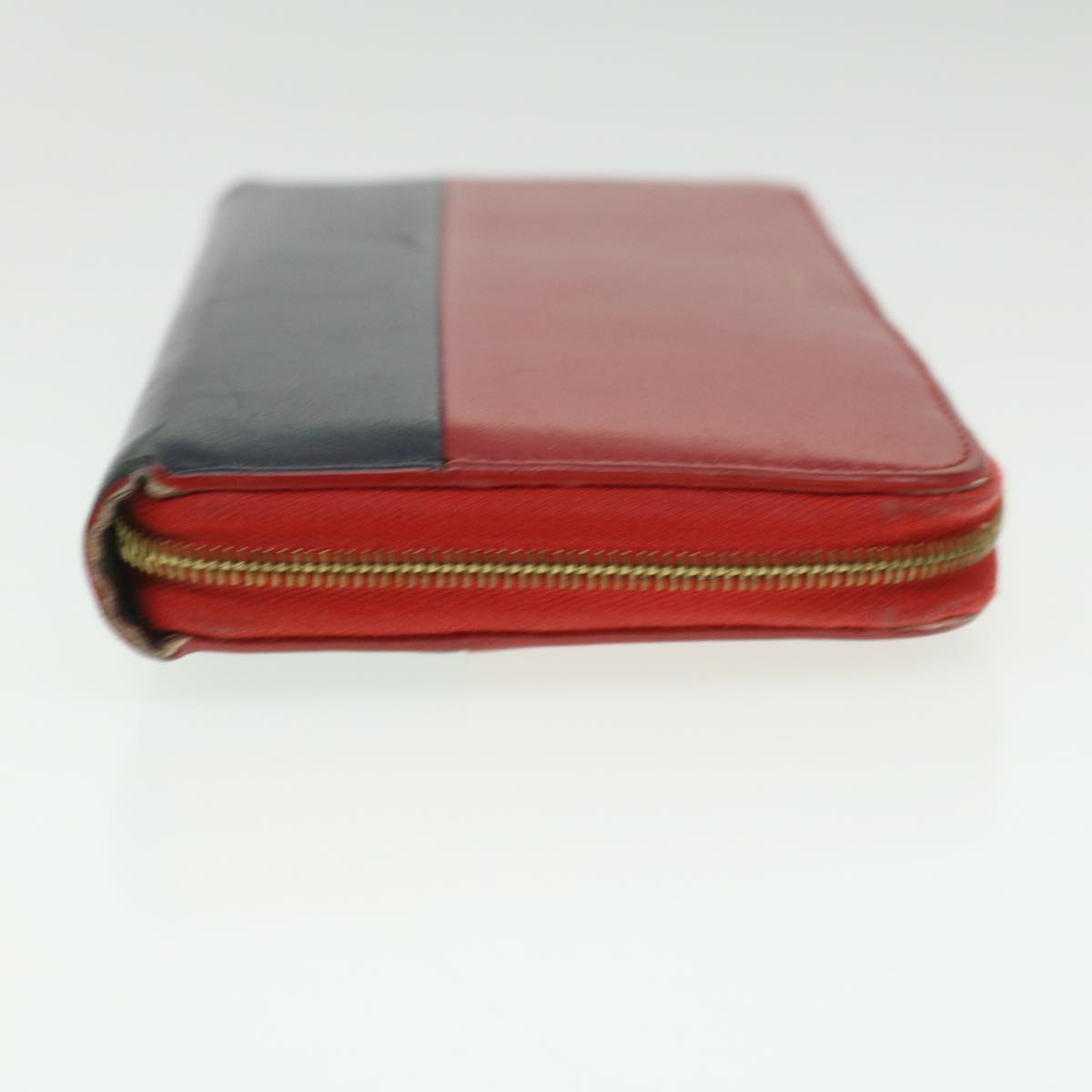 CELINE Wallet Leather 2Set Gray Red Navy Auth 34079