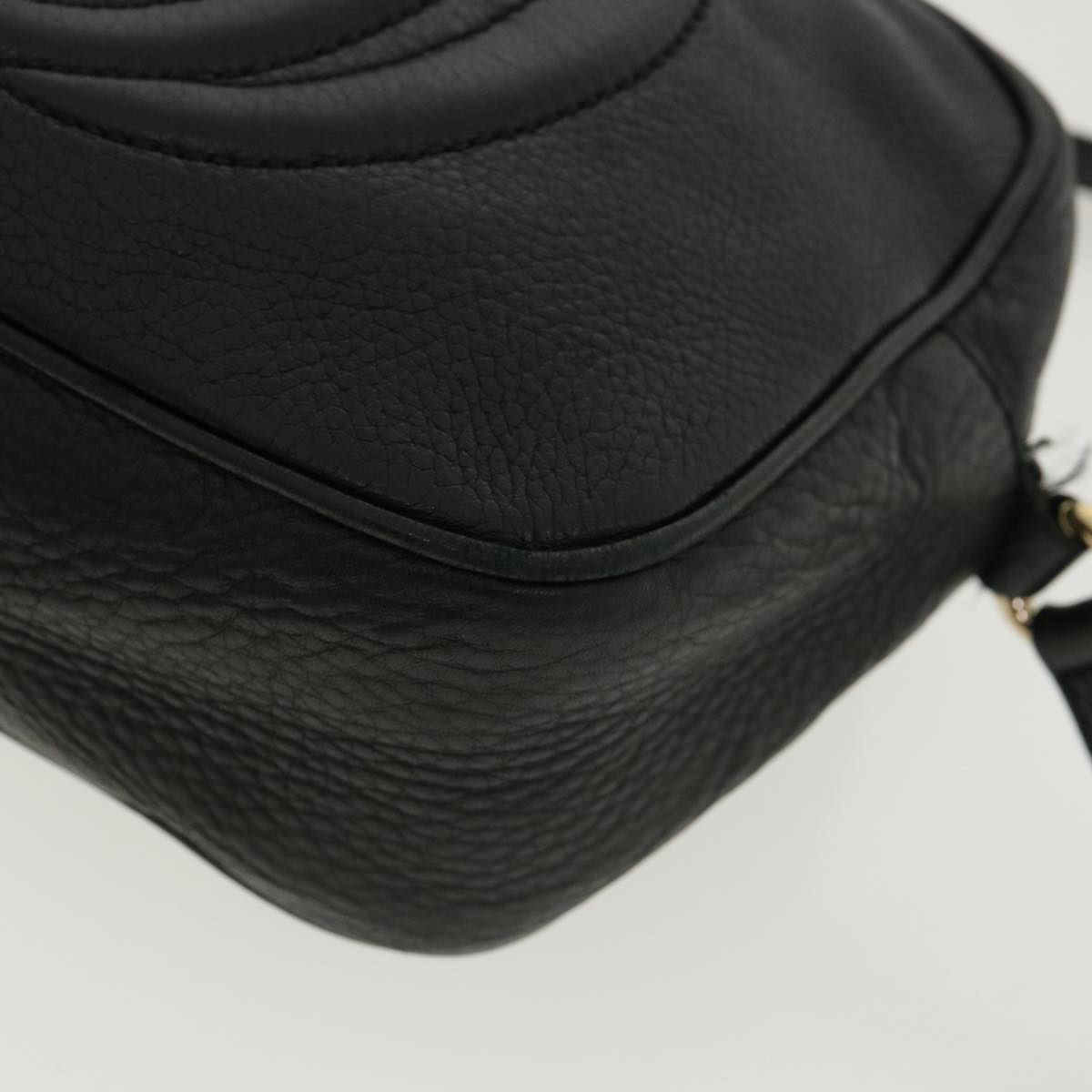 GUCCI Soho Shoulder Bag Leather Black 308364 Auth 34091