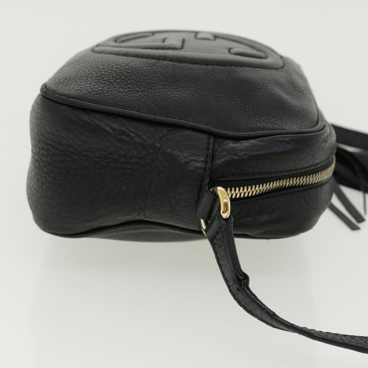 GUCCI Soho Shoulder Bag Leather Black 308364 Auth 34091