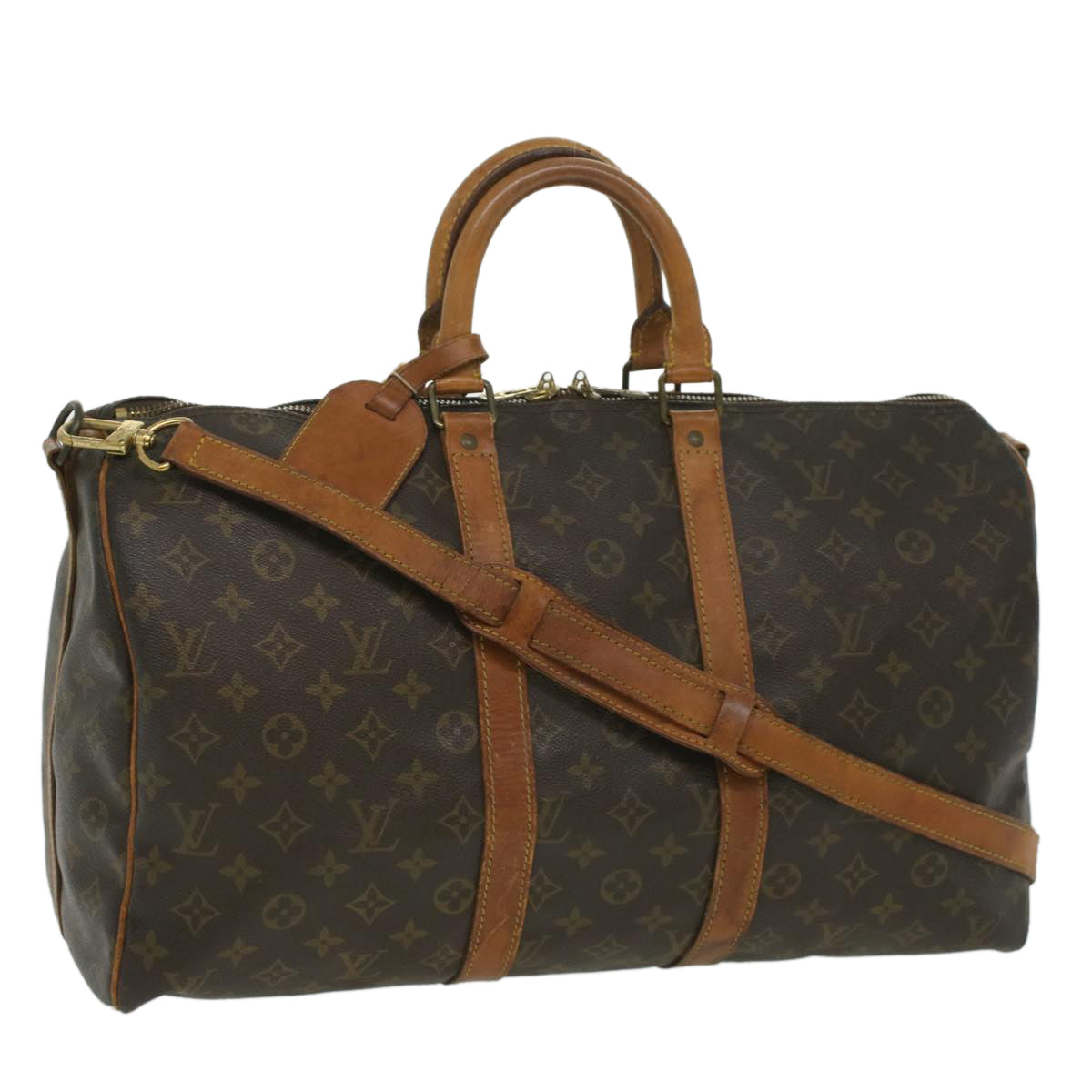 LOUIS VUITTON Monogram Keepall Bandouliere 45 Boston Bag M41418 LV Auth 34127