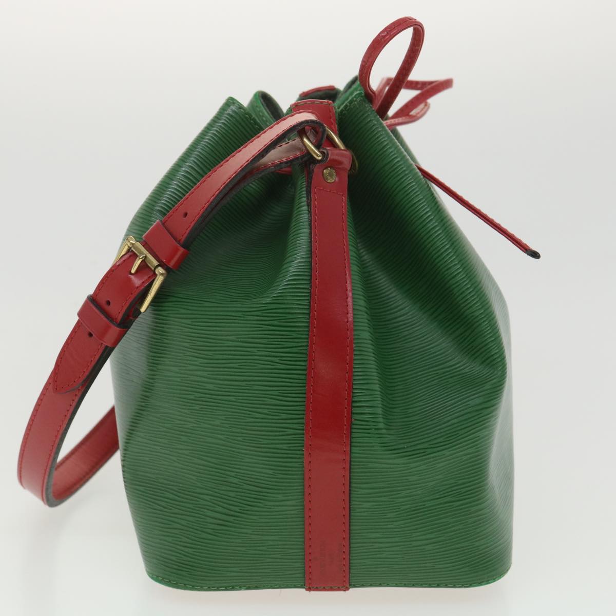 LOUIS VUITTON Epi Petit Noe Shoulder Bag Bicolor Red Green M44147 LV Auth 34139