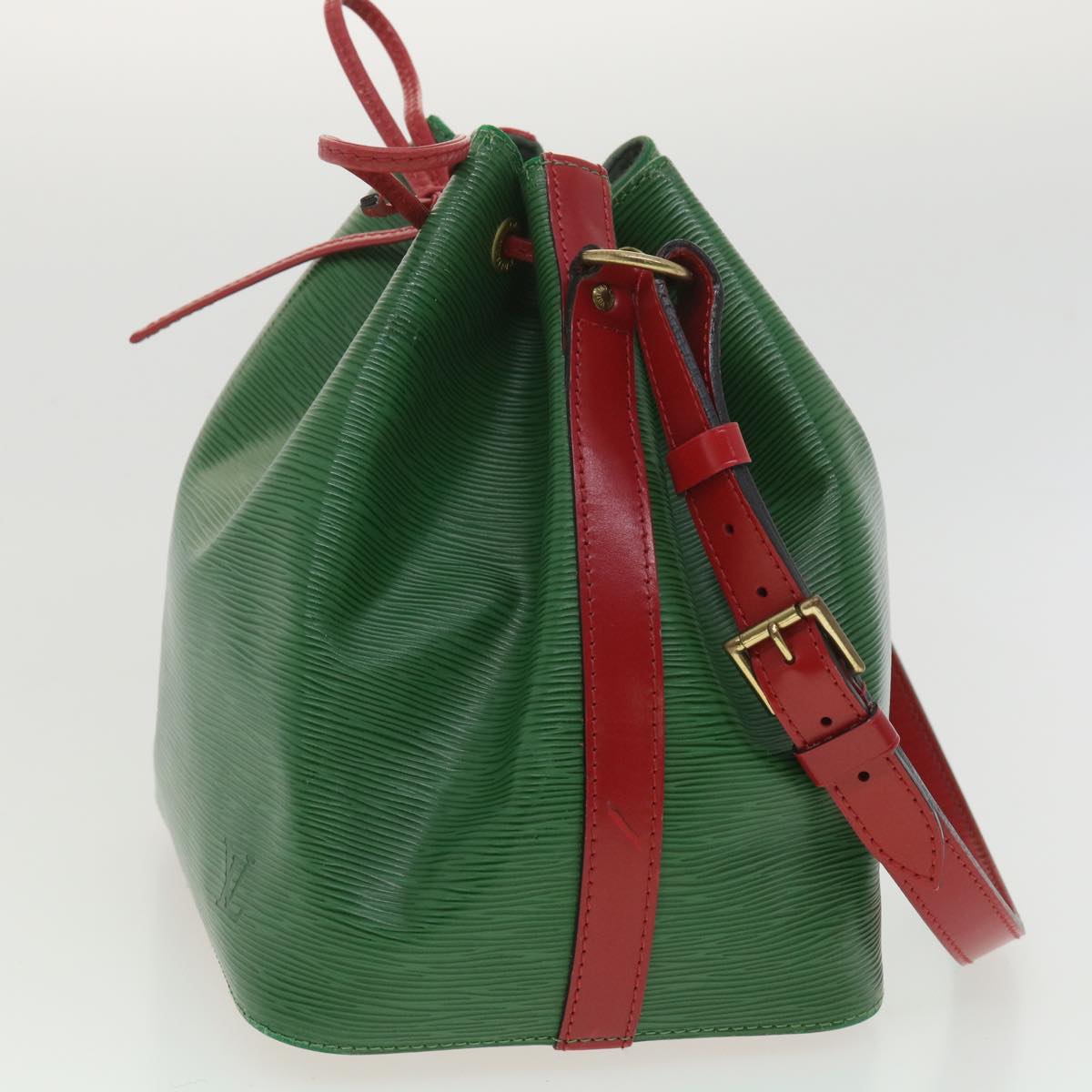 LOUIS VUITTON Epi Petit Noe Shoulder Bag Bicolor Red Green M44147 LV Auth 34139