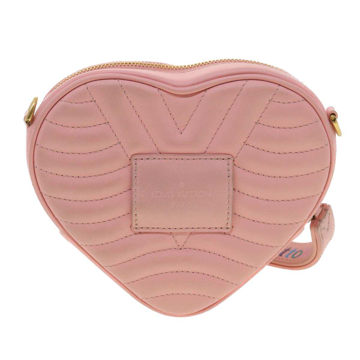LOUIS VUITTON New Wave Heart Shoulder Bag Leather Pink M53769 LV Auth 34200A