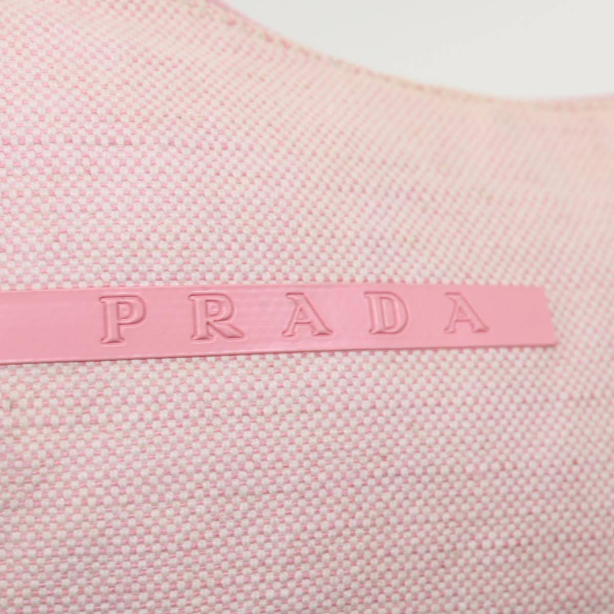 PRADA Sports Hand Pouch Canvas Pink Auth 34356
