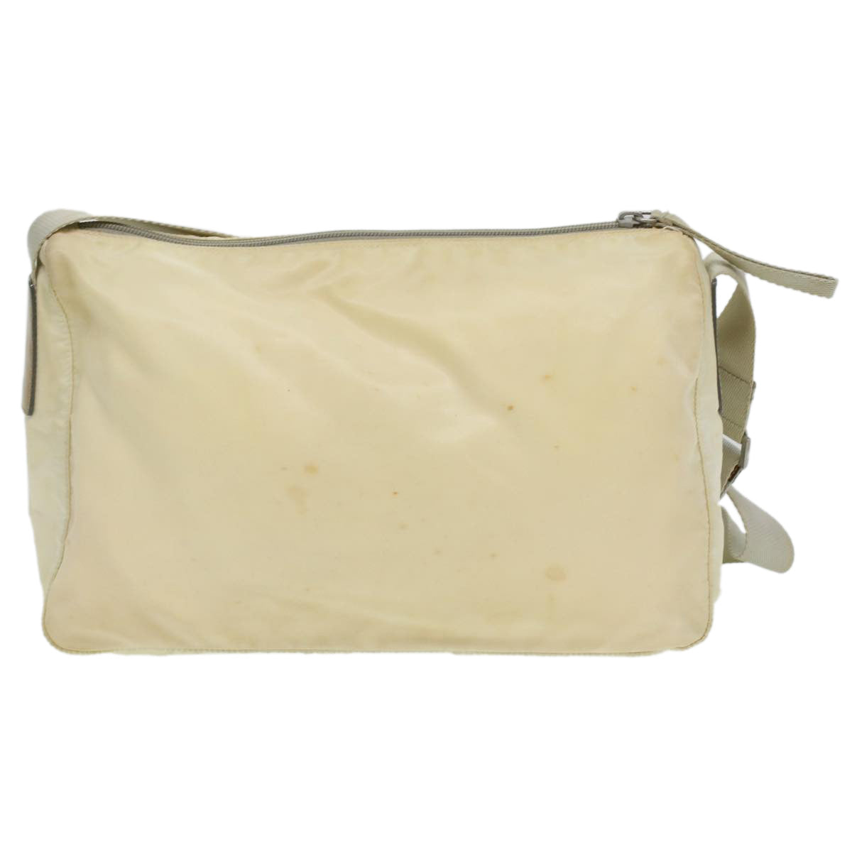 PRADA Shoulder Bag Nylon Cream Auth 34363 - 0