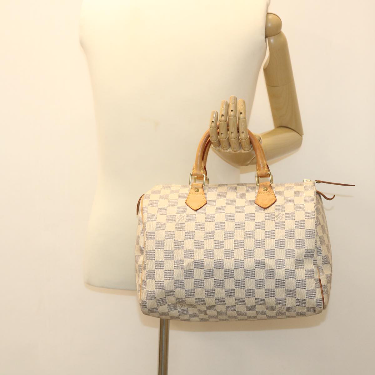 LOUIS VUITTON Damier Azur Speedy 30 Hand Bag N41533 LV Auth 34380