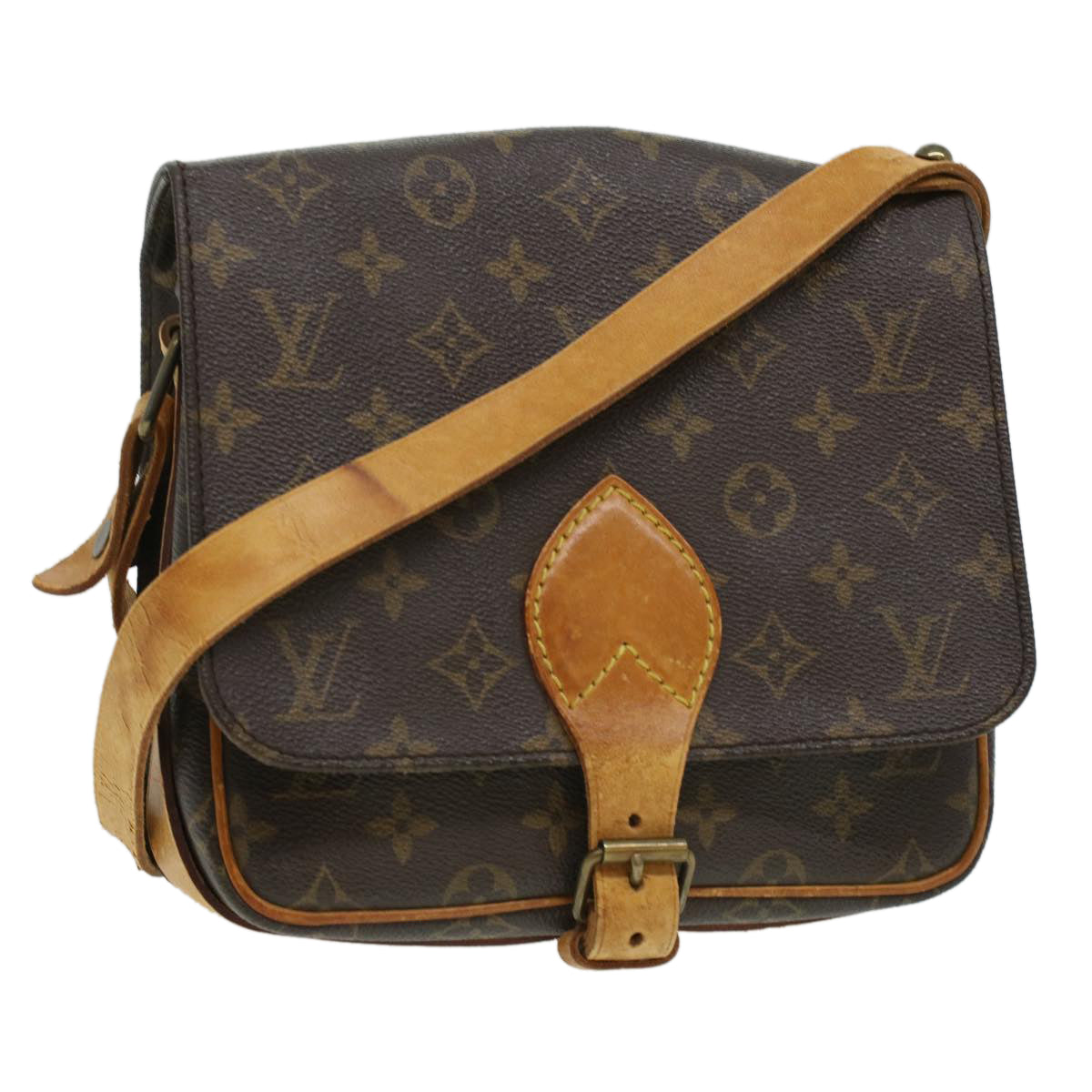 LOUIS VUITTON Monogram Cartouchiere MM Shoulder Bag M51253 LV Auth 34411