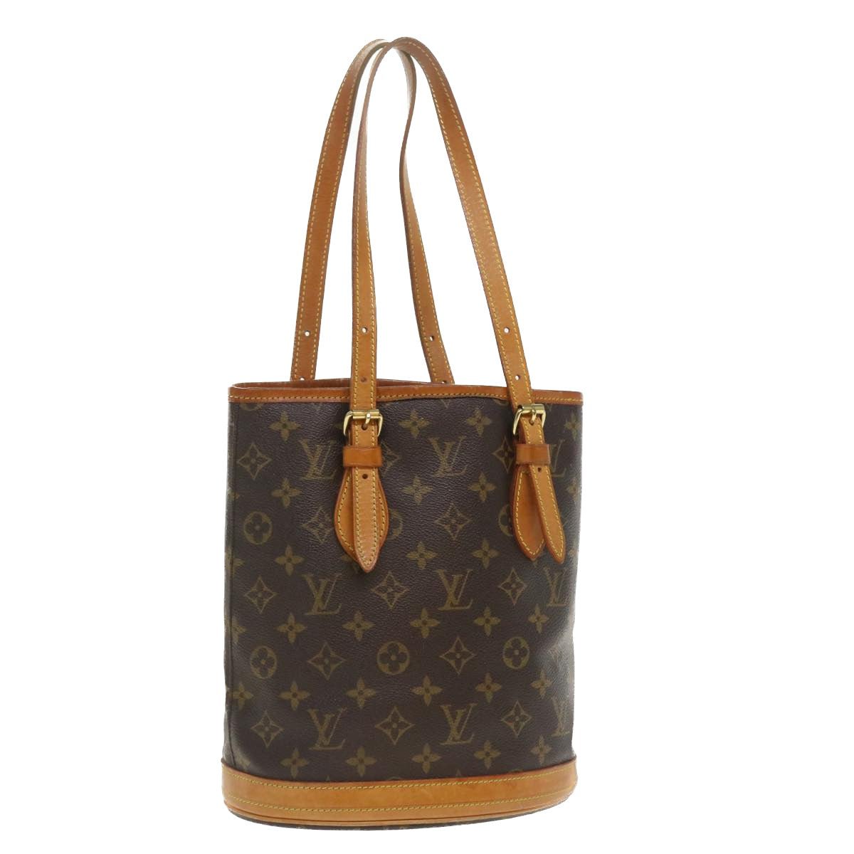 LOUIS VUITTON Monogram Bucket PM Shoulder Bag M42238 LV Auth 34421