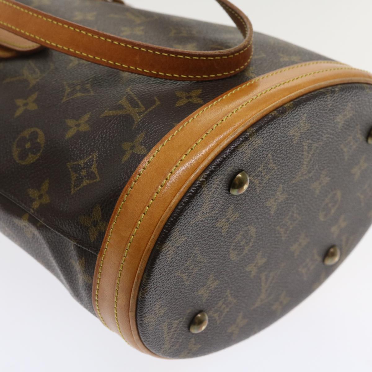 LOUIS VUITTON Monogram Bucket PM Shoulder Bag M42238 LV Auth 34421