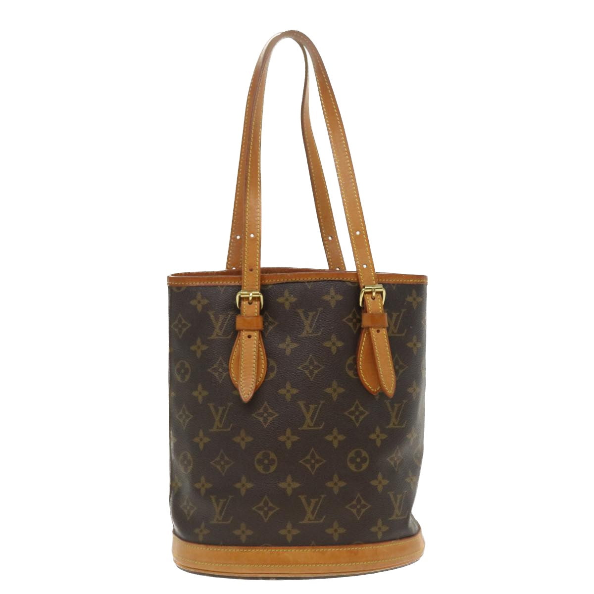 LOUIS VUITTON Monogram Bucket PM Shoulder Bag M42238 LV Auth 34421