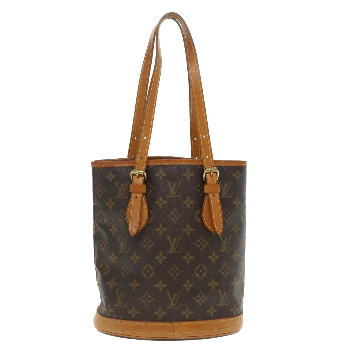 LOUIS VUITTON Monogram Bucket PM Shoulder Bag M42238 LV Auth 34421