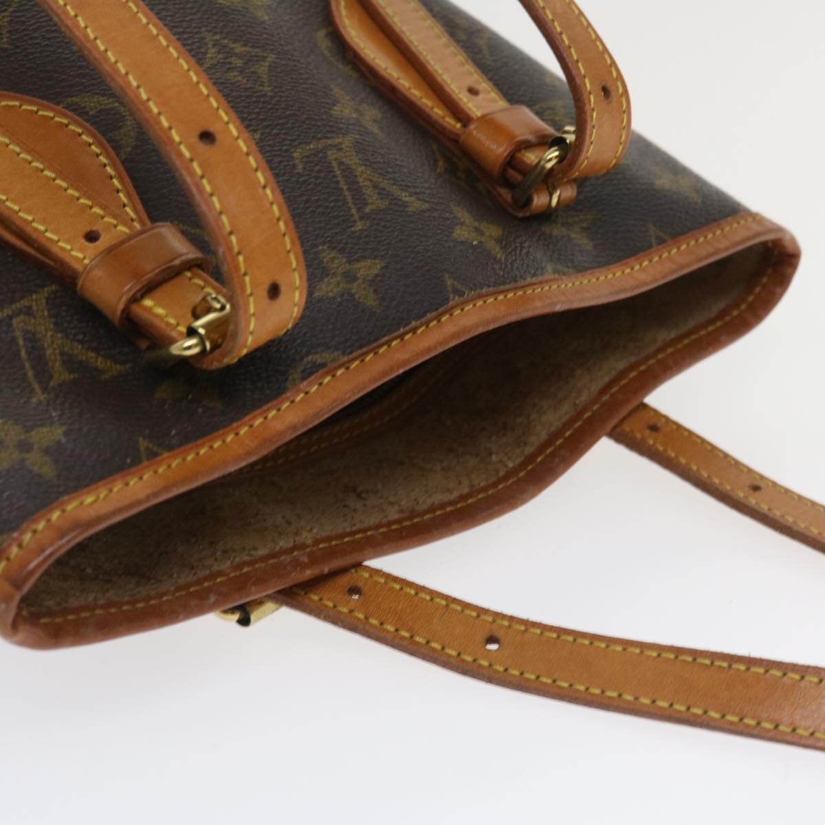 LOUIS VUITTON Monogram Bucket PM Shoulder Bag M42238 LV Auth 34421