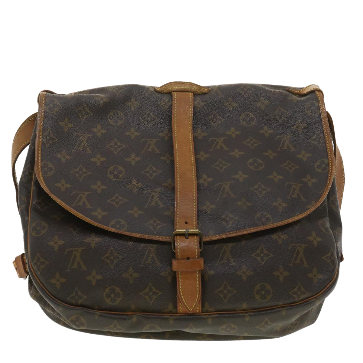 LOUIS VUITTON Monogram Saumur 35 Shoulder Bag M42254 LV Auth 34593