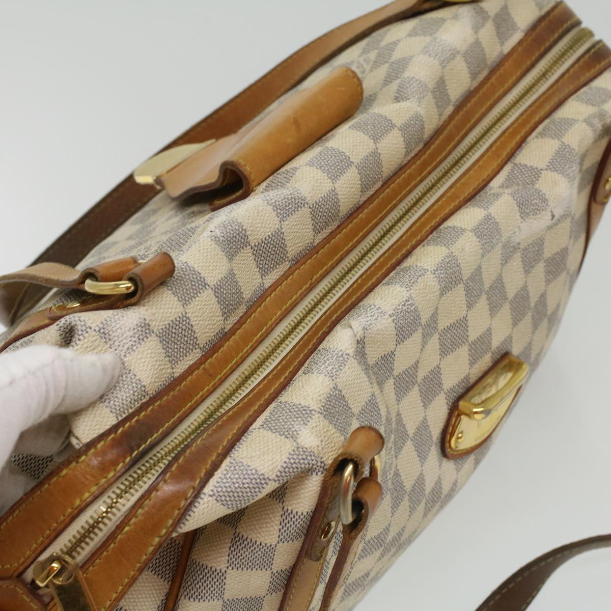 LOUIS VUITTON Damier Azur Stresa GM Tote Bag N42221 LV Auth 34610