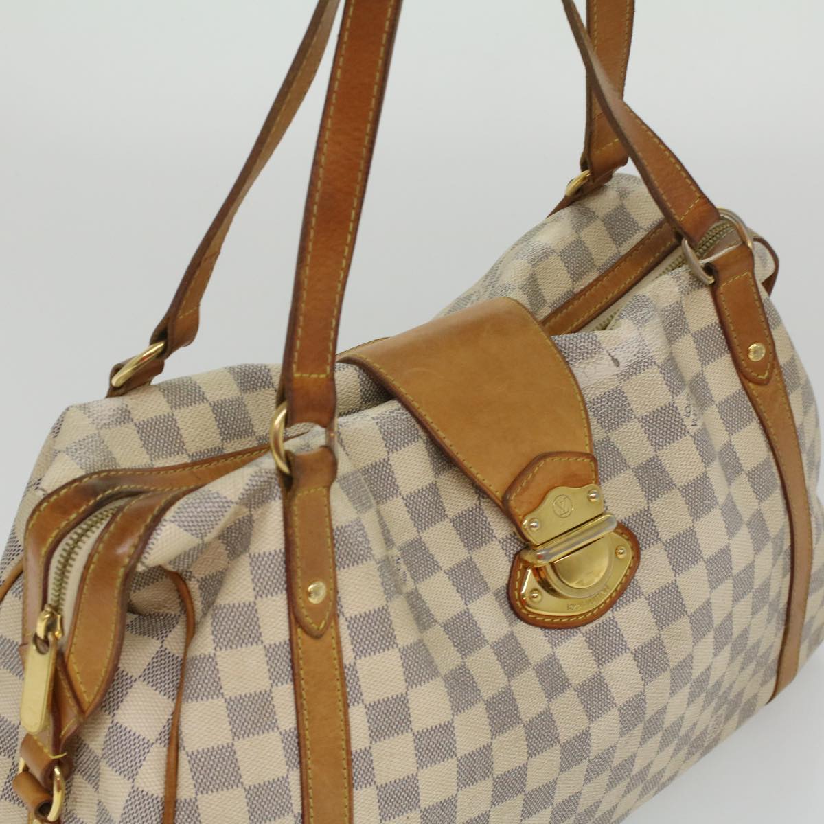 LOUIS VUITTON Damier Azur Stresa GM Tote Bag N42221 LV Auth 34610