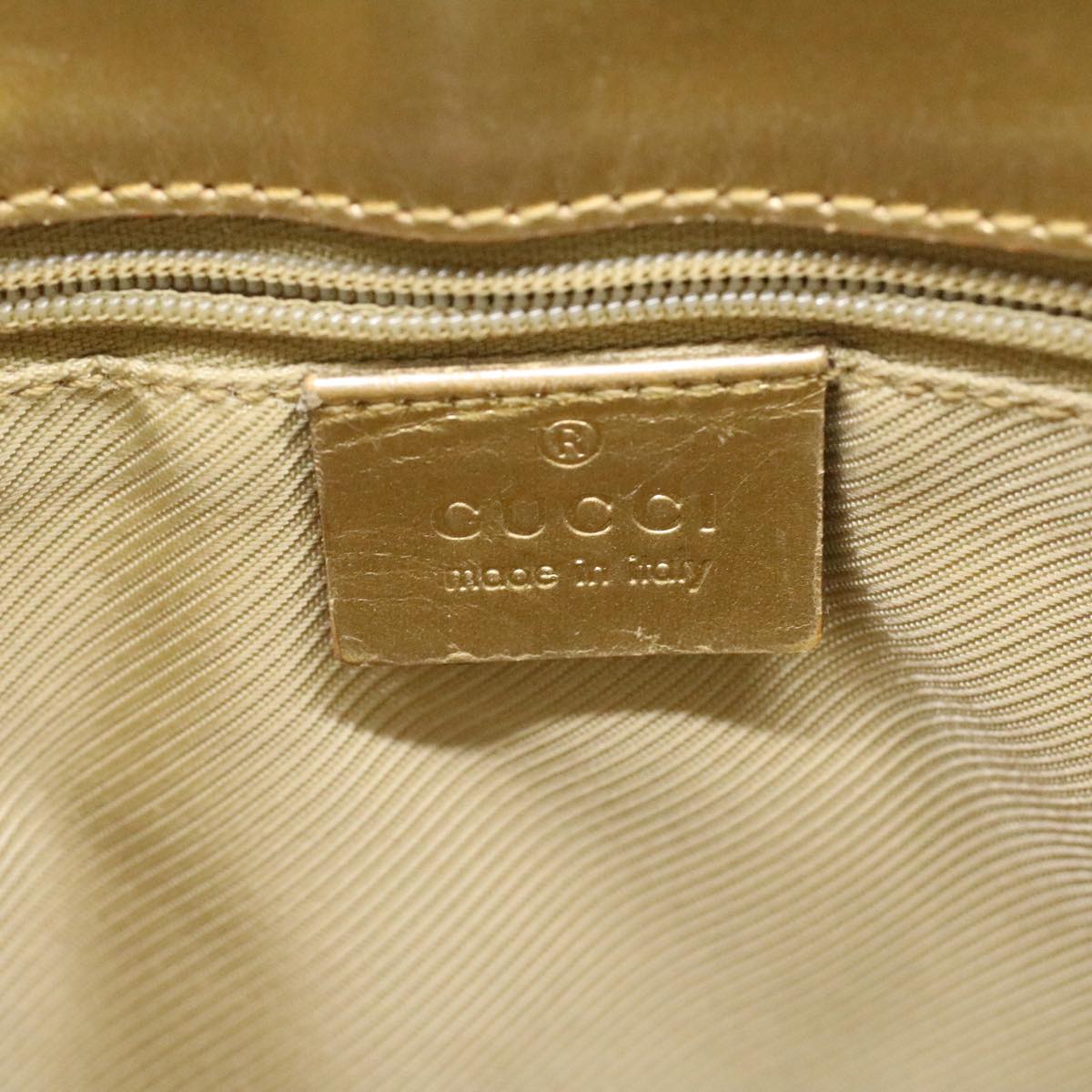 GUCCI GG Canvas Shoulder Bag Blue Champagne Gold 0021099 Auth 34623