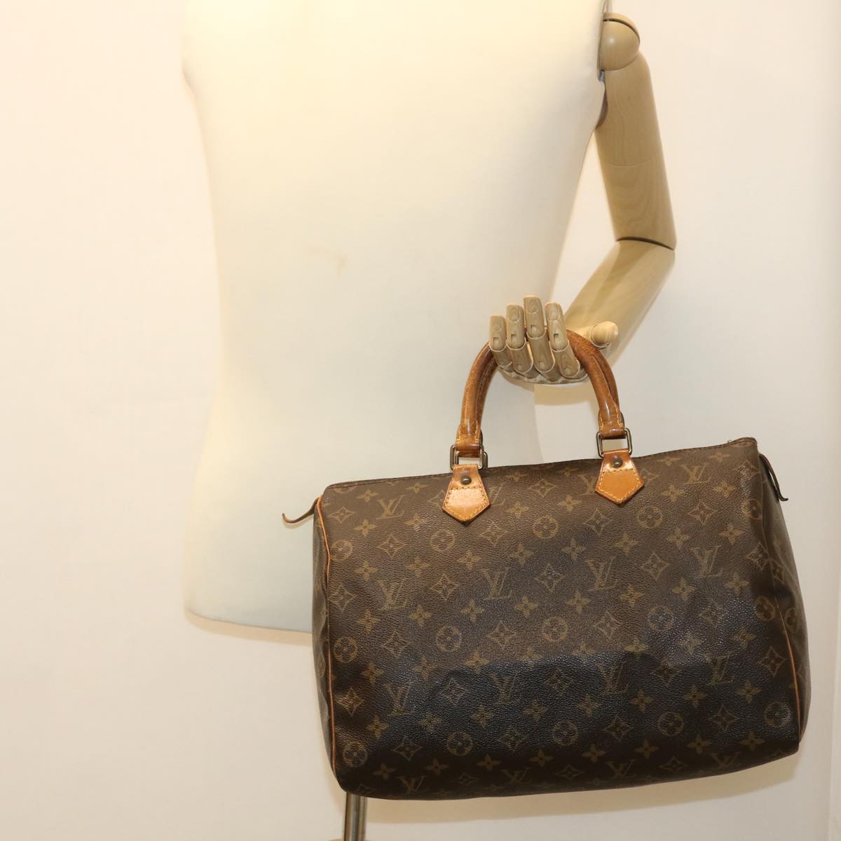 LOUIS VUITTON Monogram Speedy 35 Hand Bag M41524 LV Auth 34632