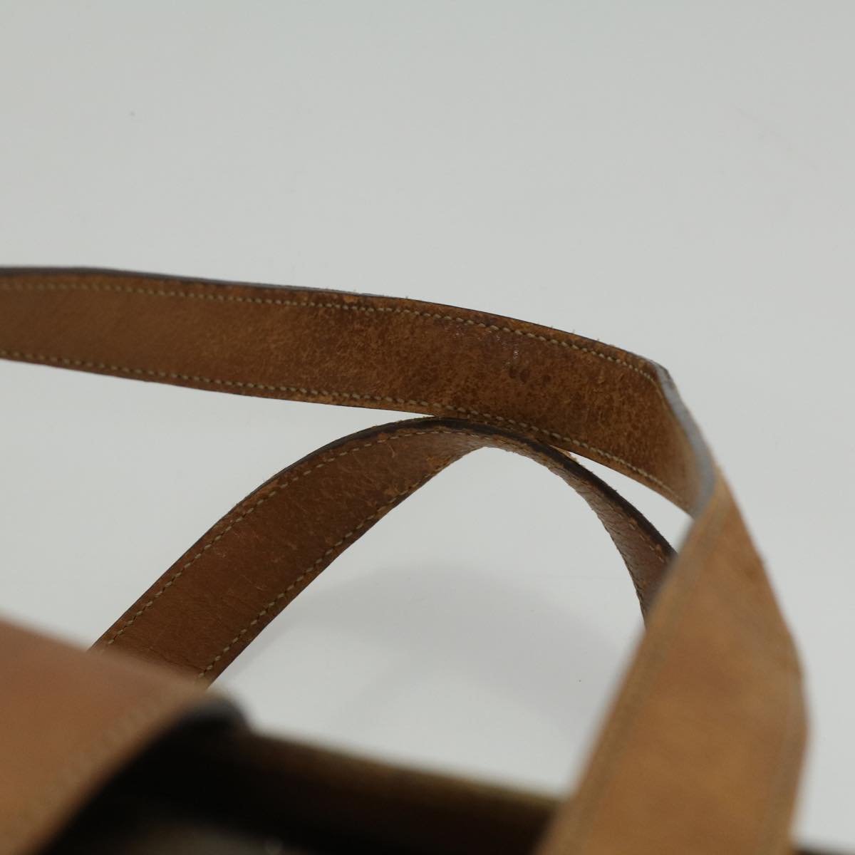 CELINE Macadam Canvas Hand Bag PVC Leather Brown Auth 34655