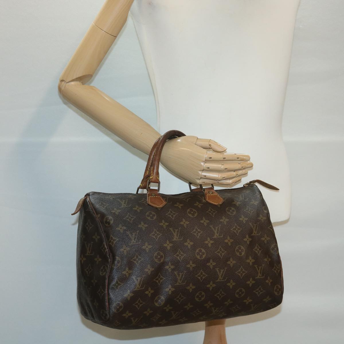 LOUIS VUITTON Monogram Speedy 35 Hand Bag M41524 LV Auth 35354