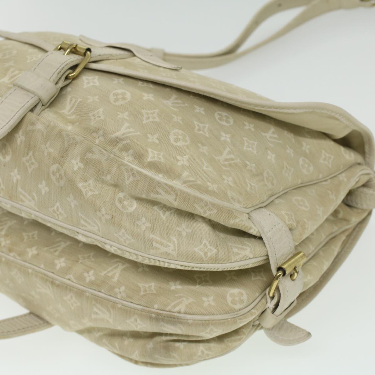 LOUIS VUITTON Monogram Mini Canvas Saumur 30 Shoulder Bag White M95314 LV 35361