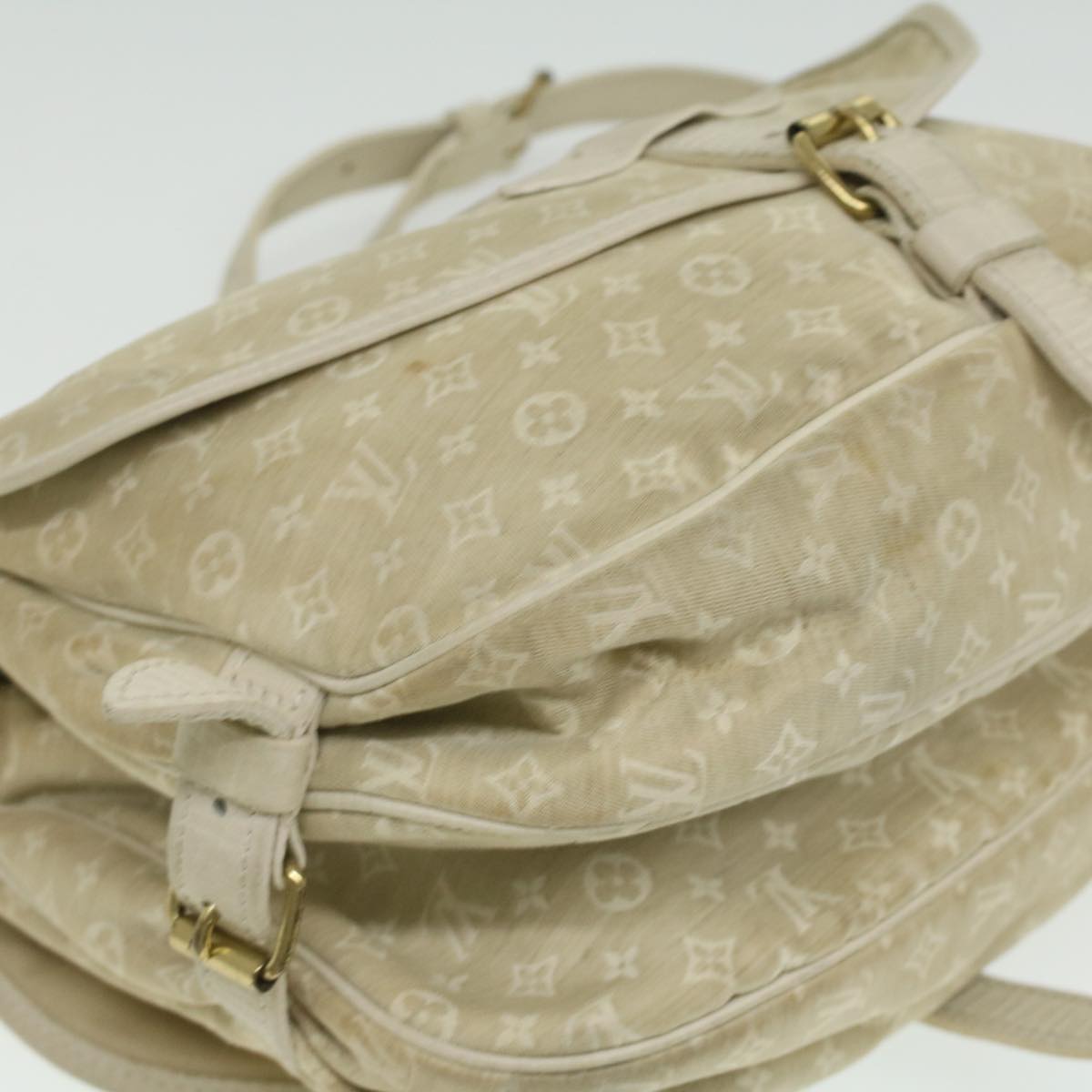 LOUIS VUITTON Monogram Mini Canvas Saumur 30 Shoulder Bag White M95314 LV 35361