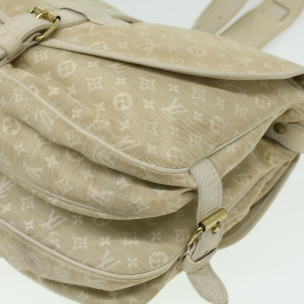 LOUIS VUITTON Monogram Mini Canvas Saumur 30 Shoulder Bag White M95314 LV 35361