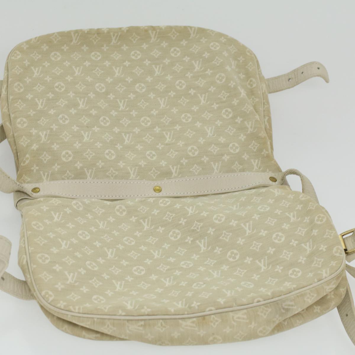 LOUIS VUITTON Monogram Mini Canvas Saumur 30 Shoulder Bag White M95314 LV 35361