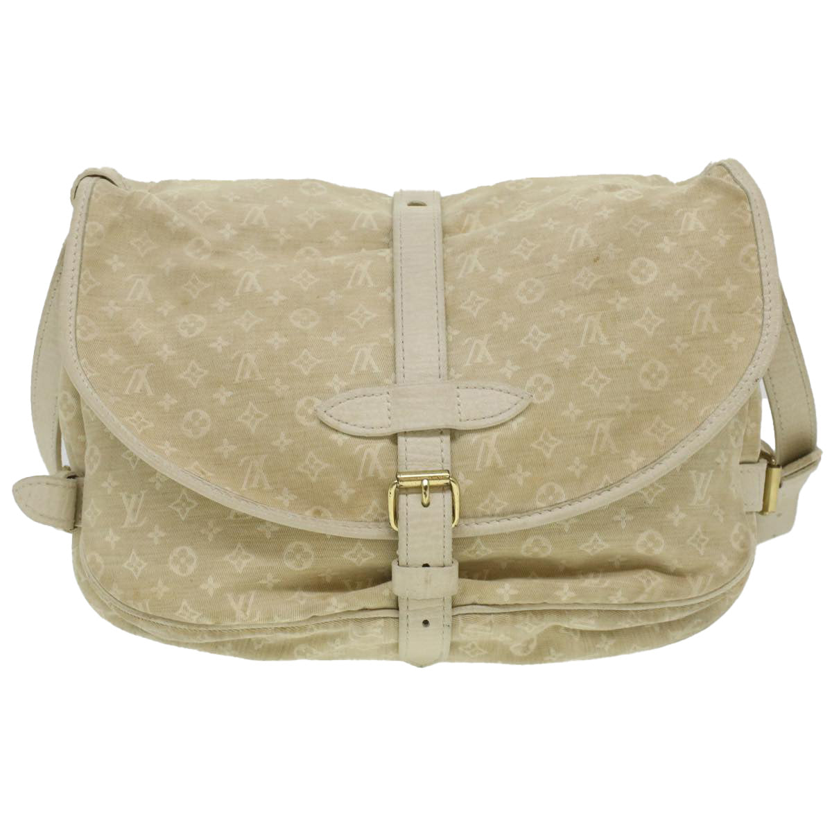 LOUIS VUITTON Monogram Mini Canvas Saumur 30 Shoulder Bag White M95314 LV 35361